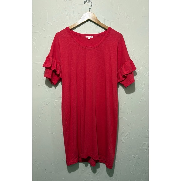 Sundry “Cassiano” corral ruffle sleeve detail shift dress (size 3/large) - Picture 1 of 4